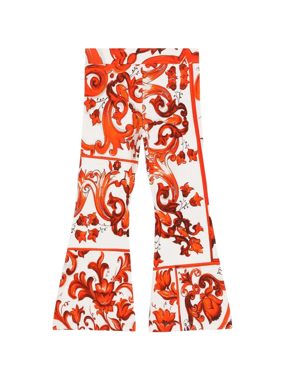 Dolce & Gabbana Kids Majolica-print interlock leggings - Bianco