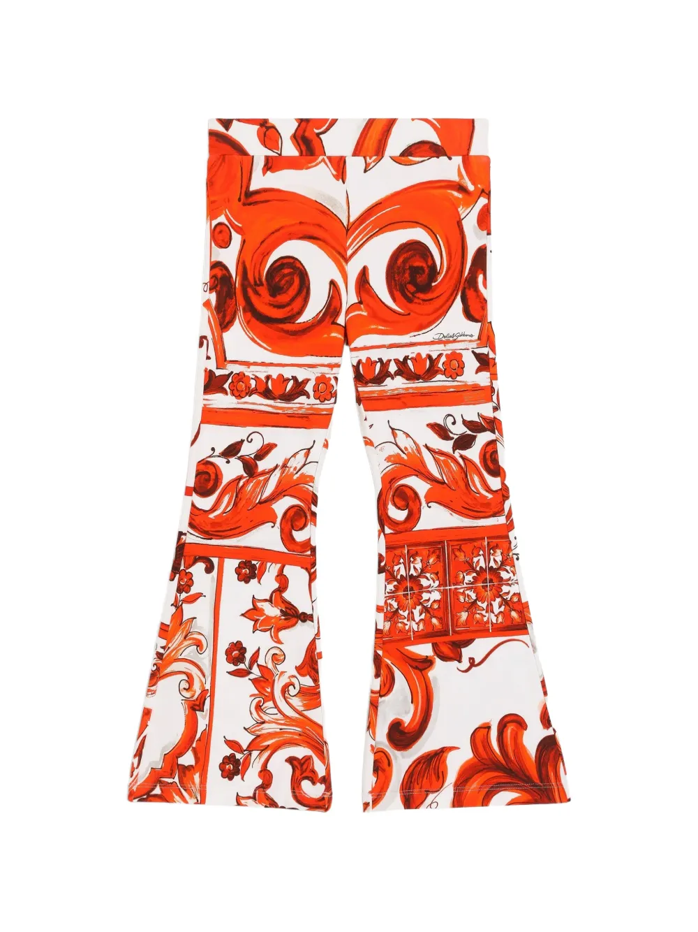  Dolce & Gabbana Kids Legging à Imprimé Majolica - Blanc 