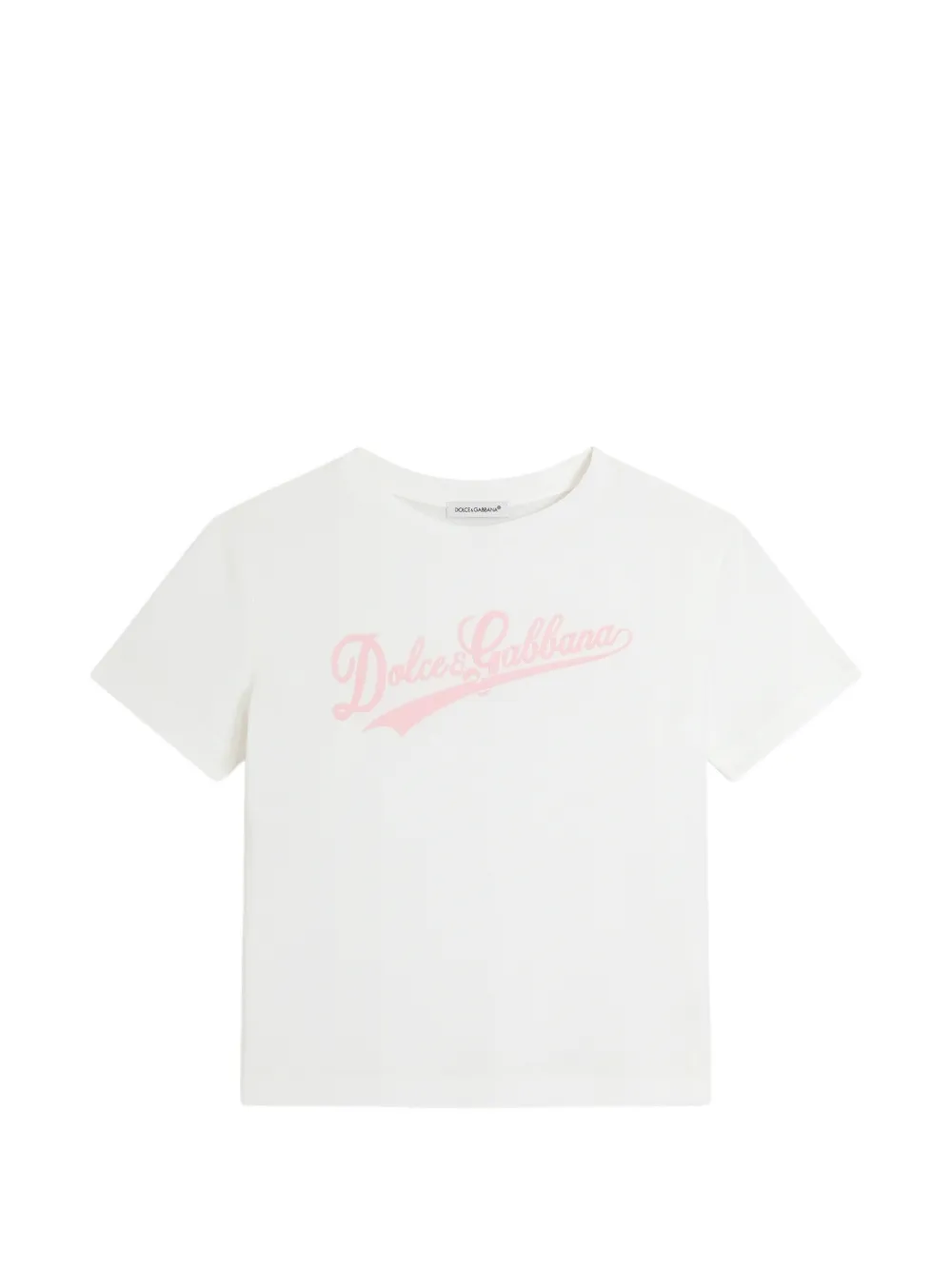 Dolce & Gabbana Kids T-shirt in jersey con logo - Bianco