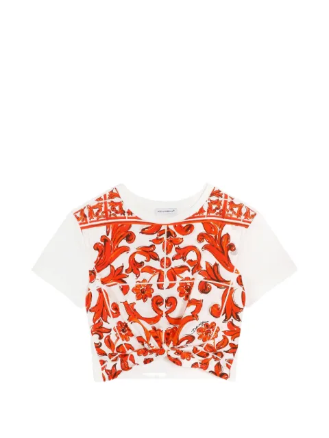 Dolce & Gabbana Kids playera de jersey con estampado Mayólica