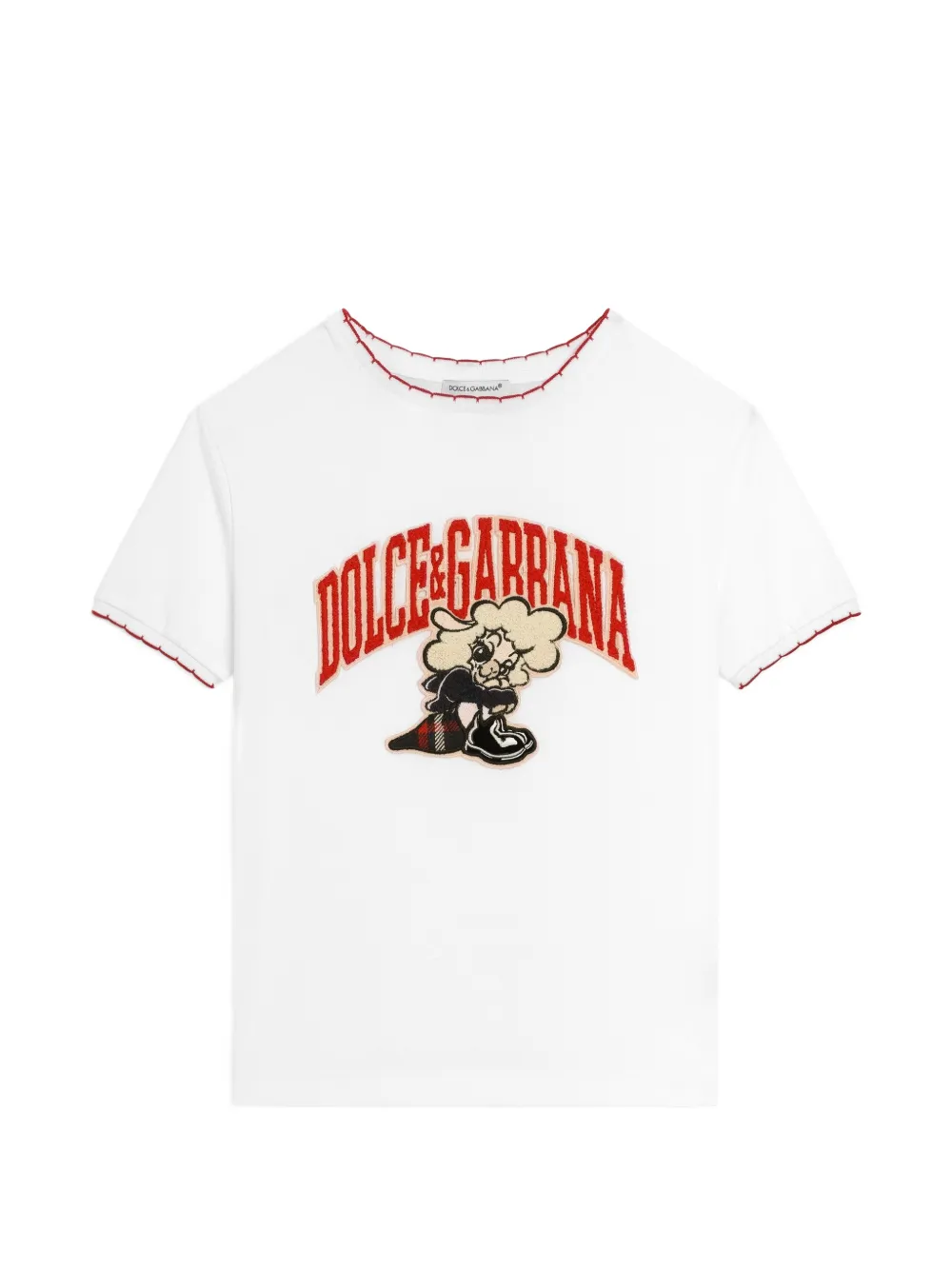 Dolce & Gabbana Kids T-shirt in jersey con logo - Bianco