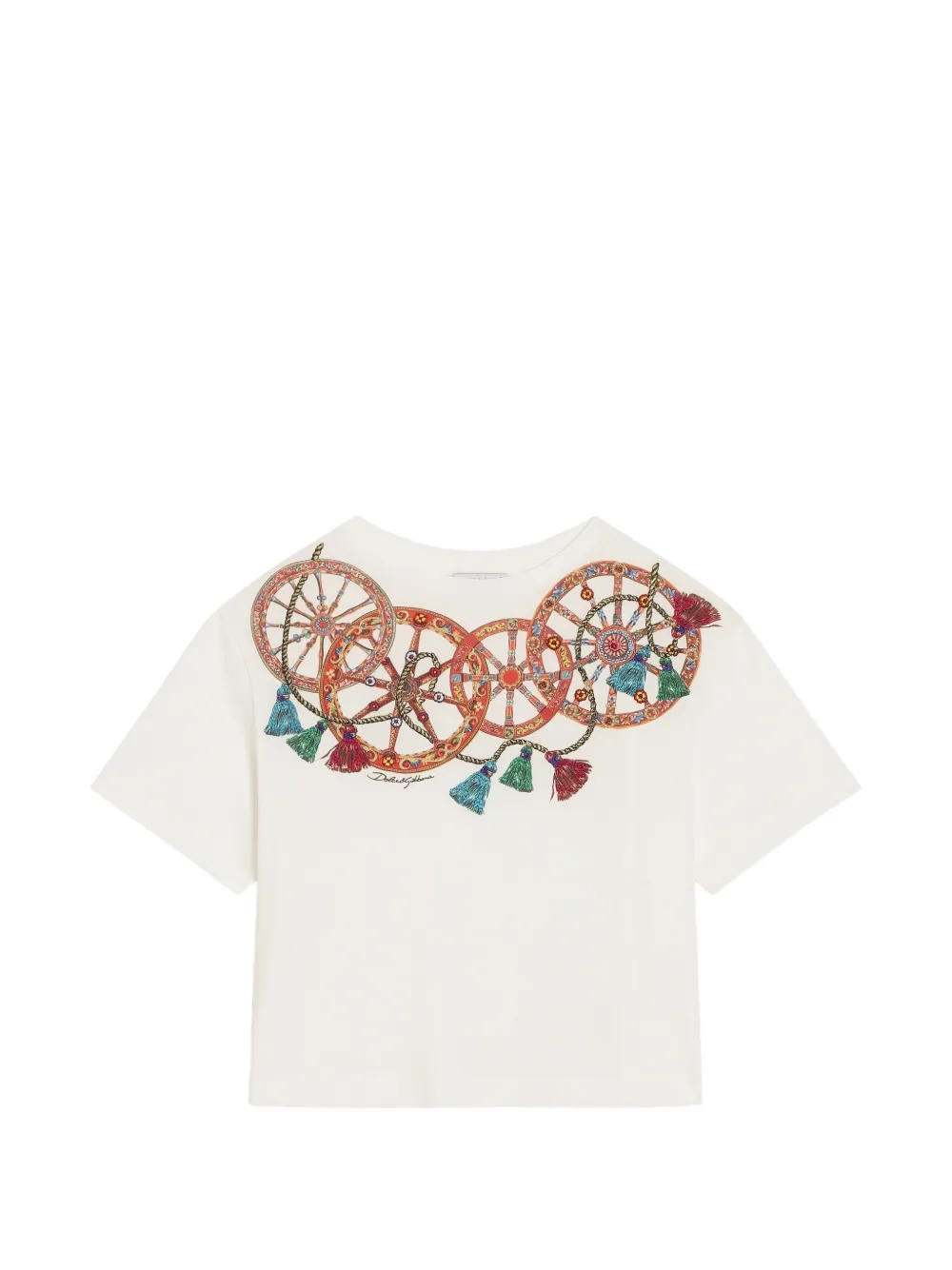 Dolce & Gabbana Kids T-shirt in jersey con applicazioni - Bianco