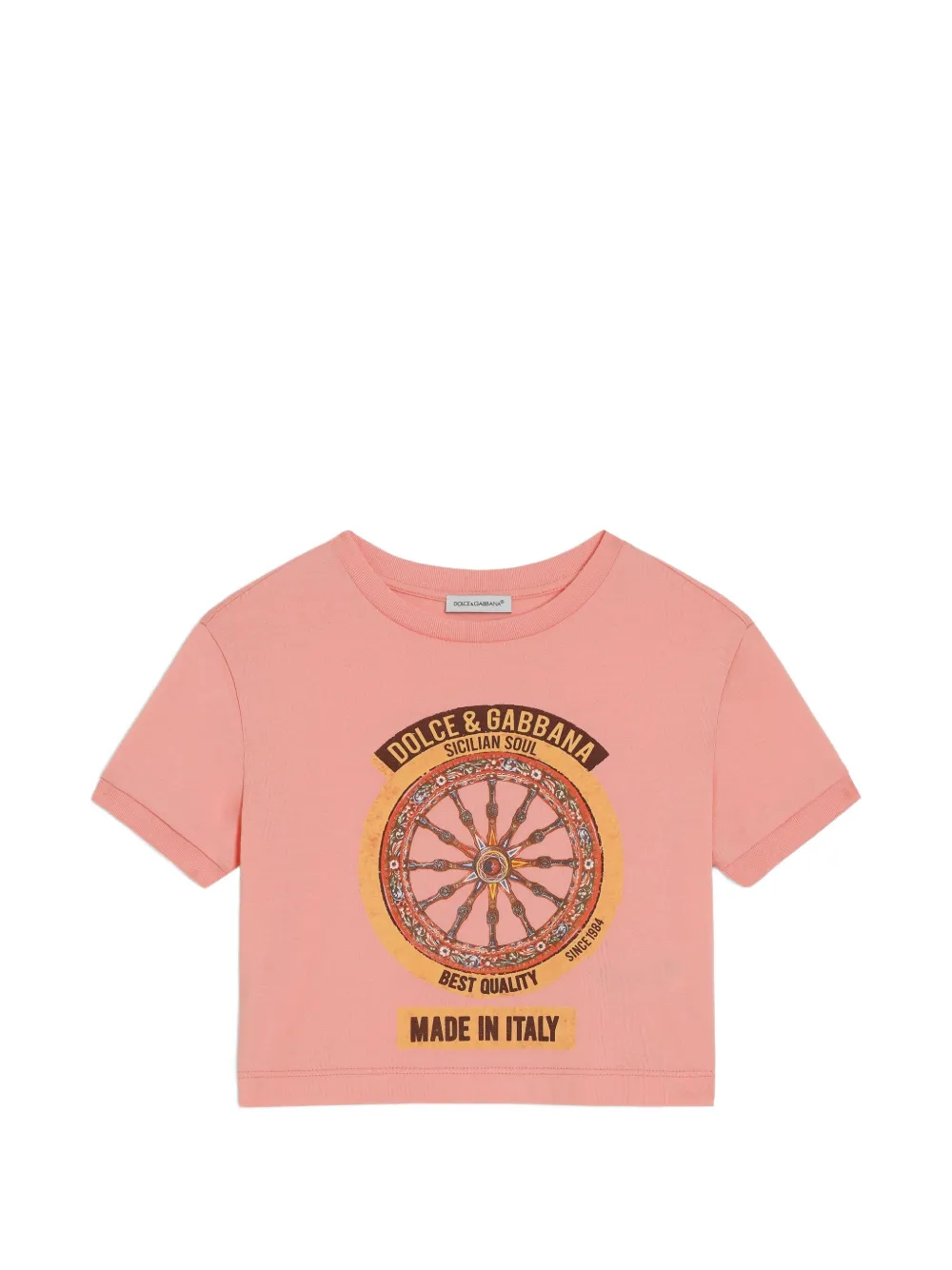 Dolce & Gabbana Kids T-shirt in jersey con stampa - Rosa