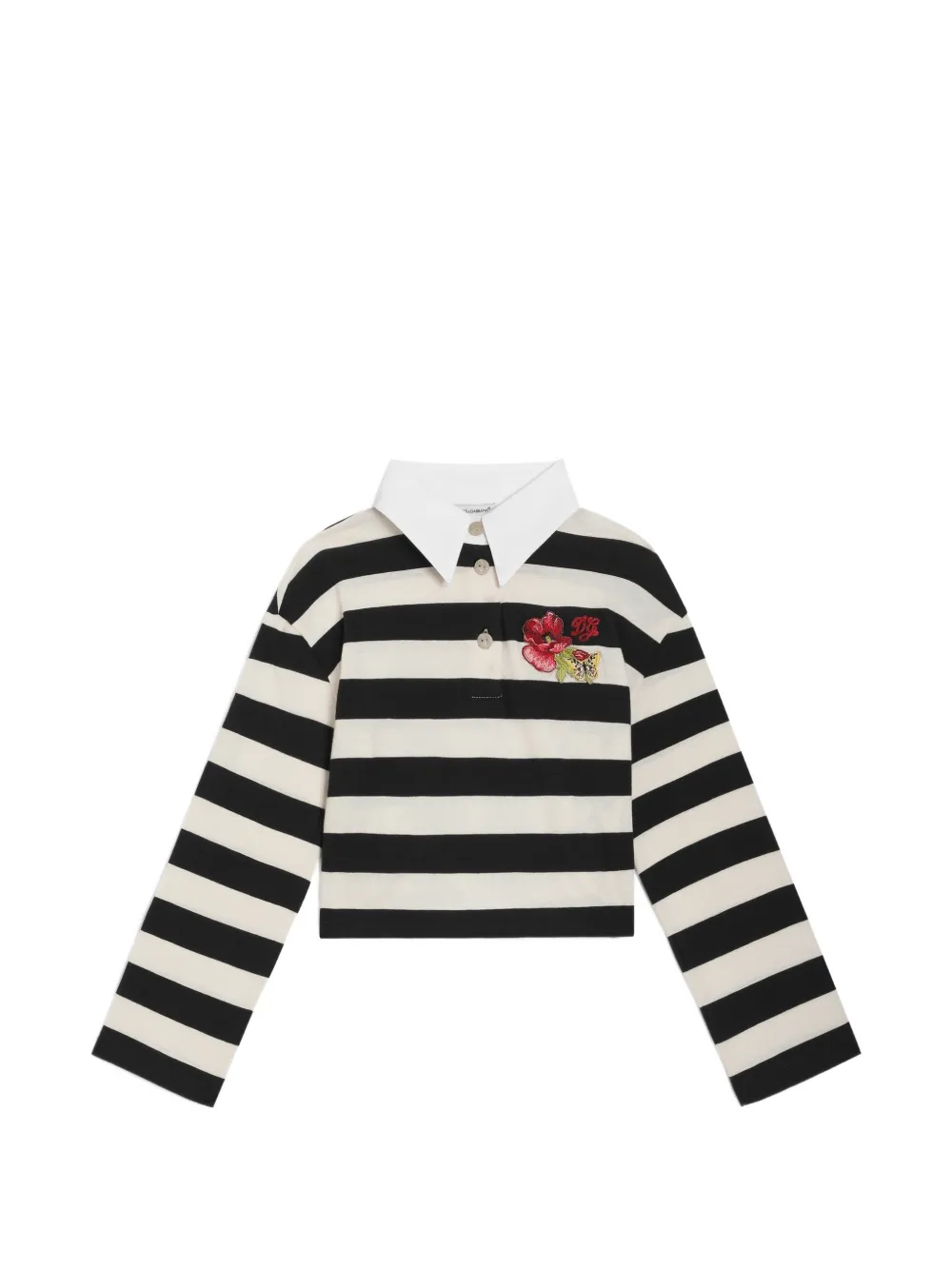 Dolce & Gabbana Kids Poloshirt van gestreept jersey Zwart