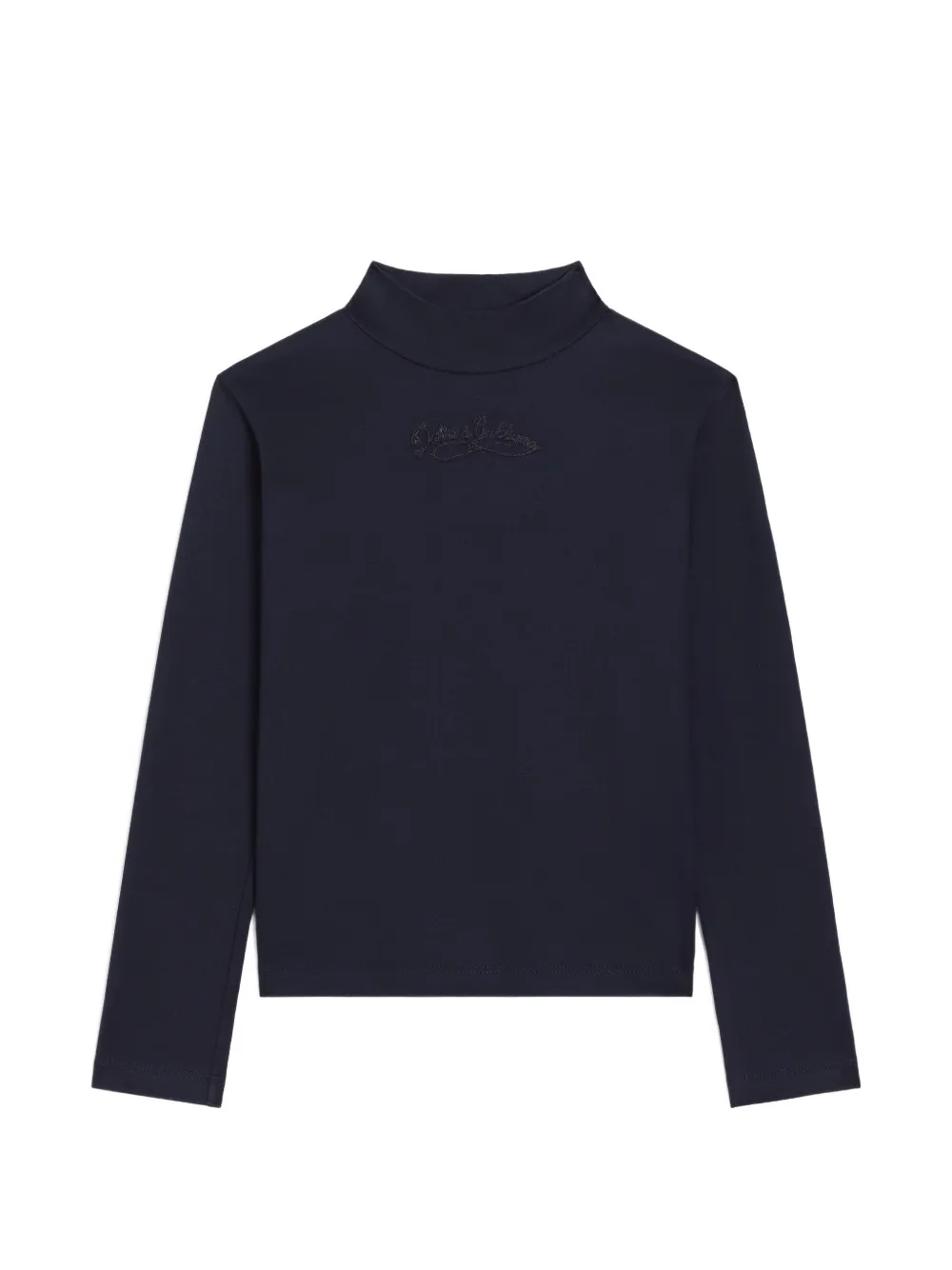 Dolce & Gabbana Kids Interlock Rollkragenpullover mit Stickerei - Blau