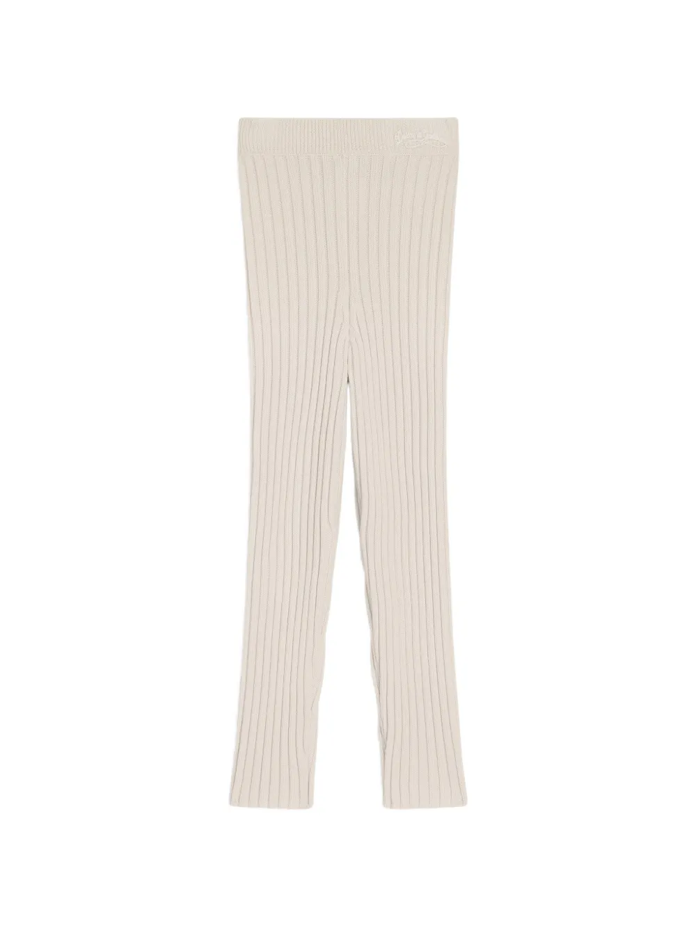 Dolce & Gabbana Kids Ribgebreide legging van scheerwol Wit