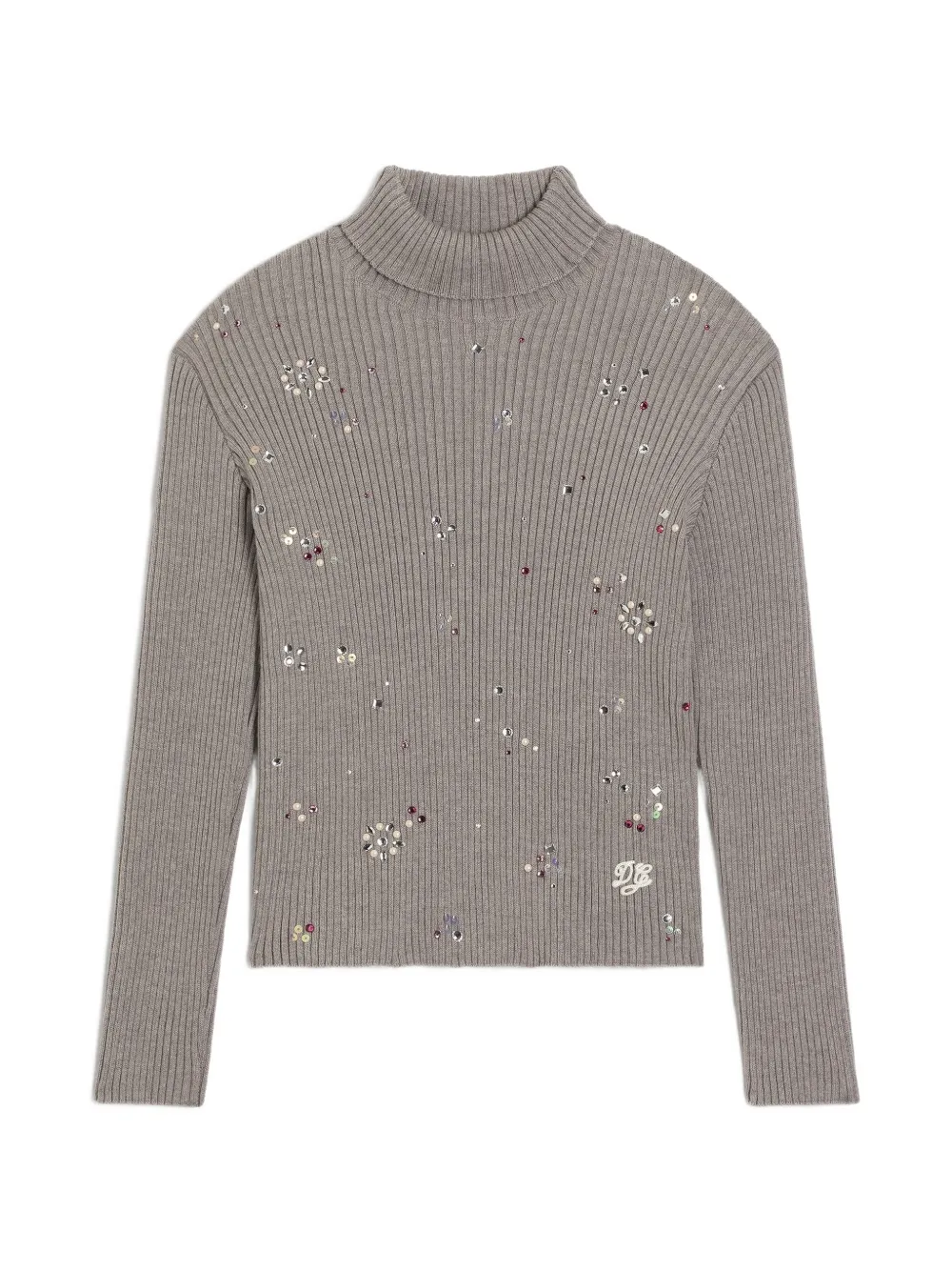 Dolce & Gabbana Kids Ribgebreide coltrui Grijs