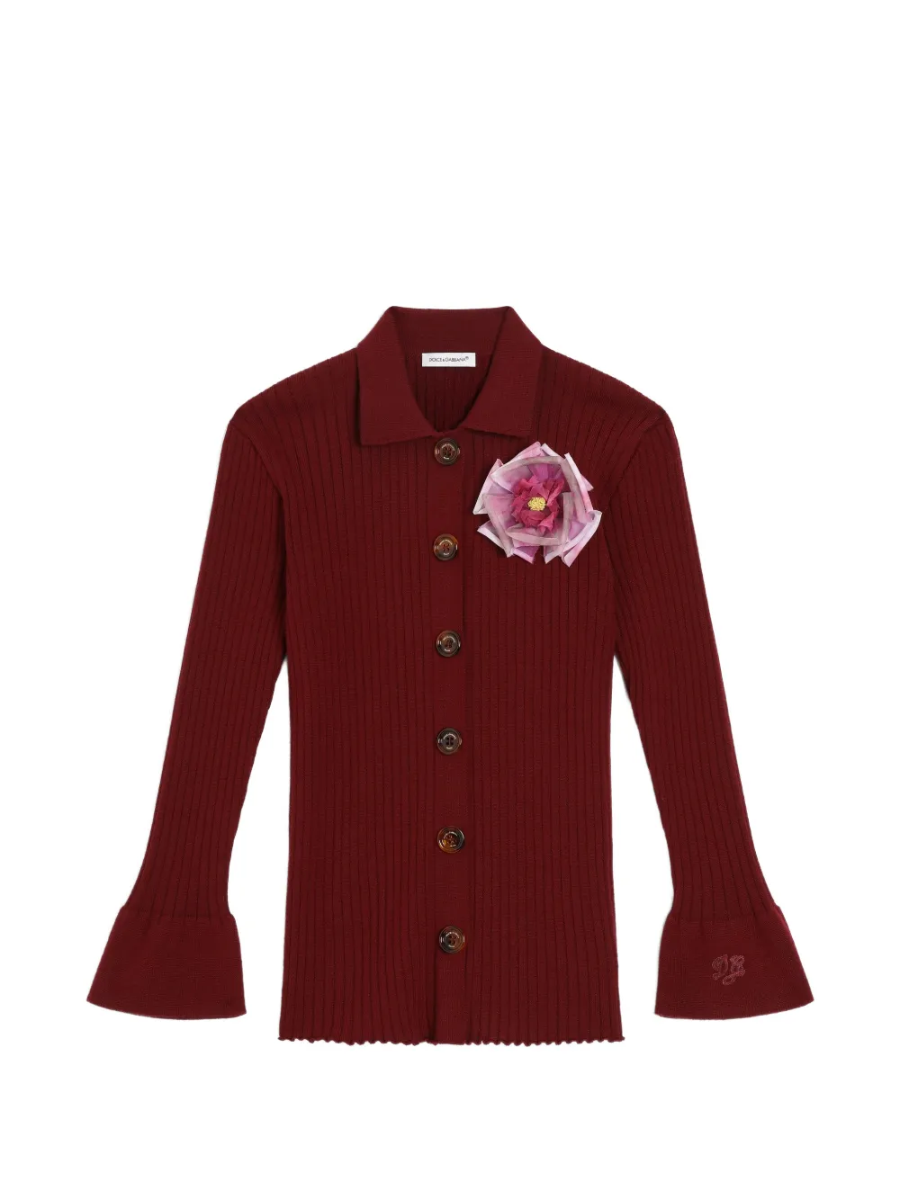 Dolce & Gabbana Kids Geripptes Poloshirt - Rot