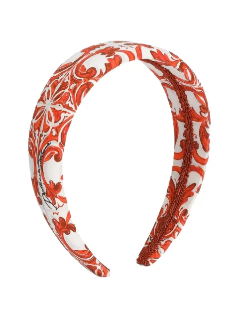 Dolce & Gabbana Kids Popeline haarband met Majolica-print