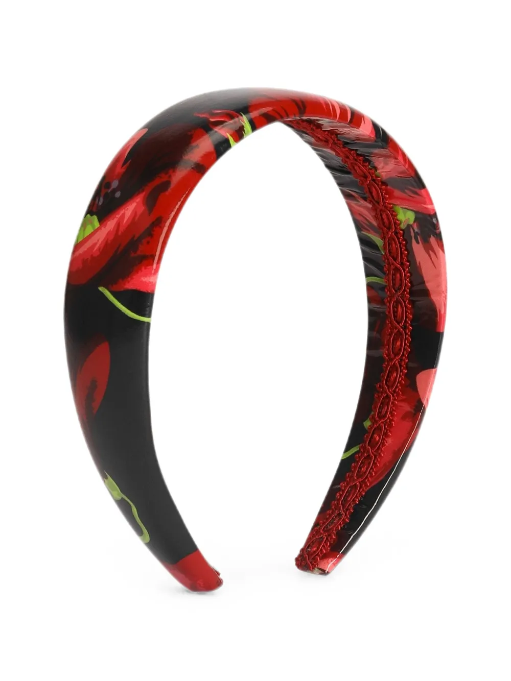 Dolce & Gabbana Kids Popeline haarband met klaprozen-print Rood