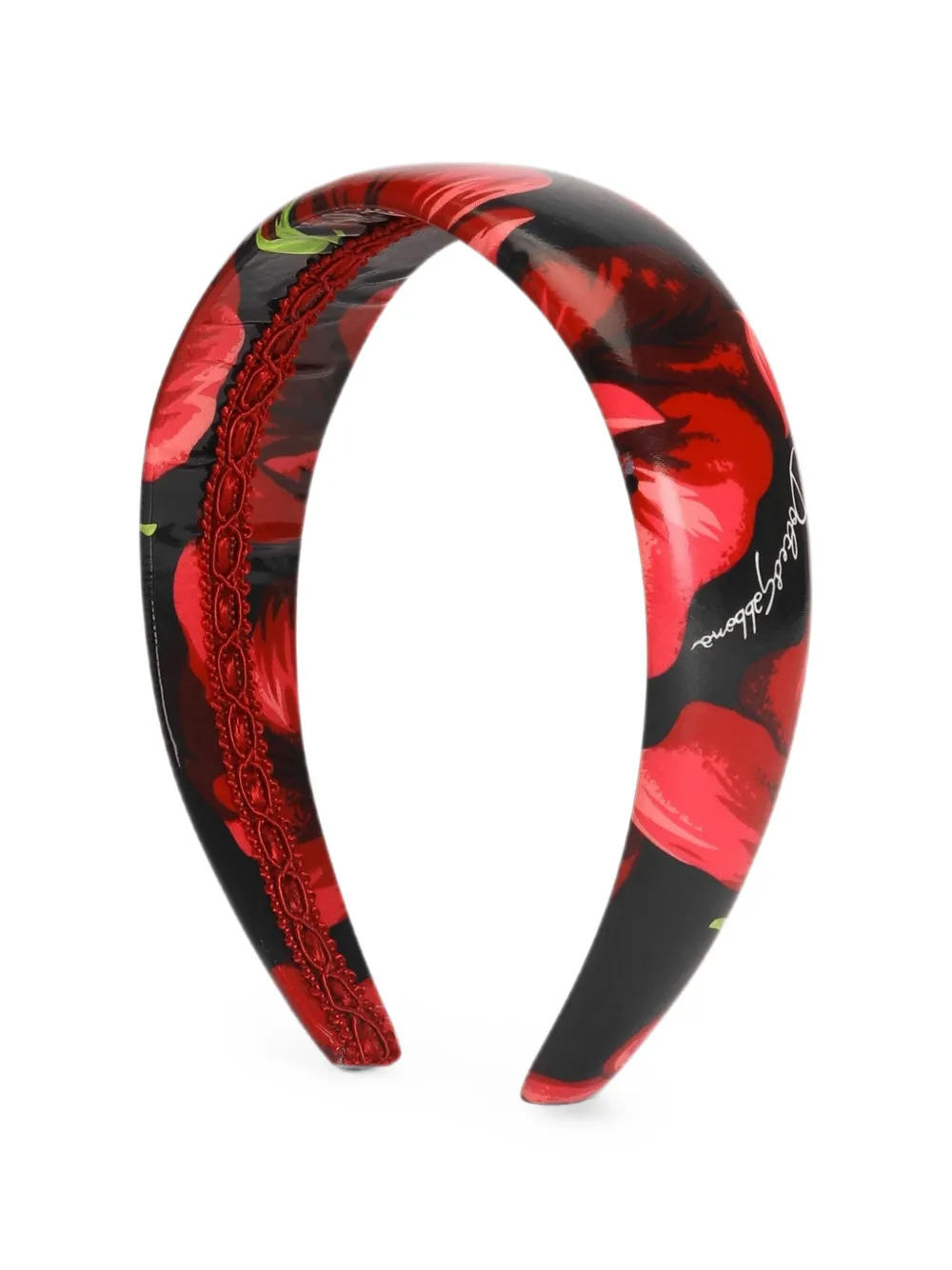 Dolce & Gabbana Kids Popeline haarband met klaprozen-print Rood