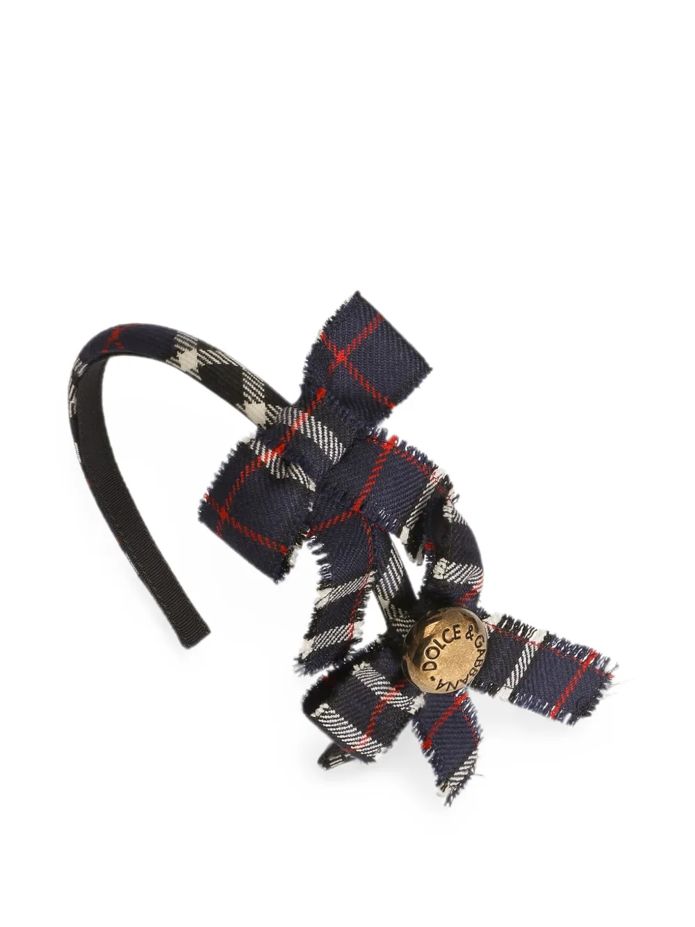 Dolce & Gabbana Kids Haarband met tartan-ruit en applicaties Blauw