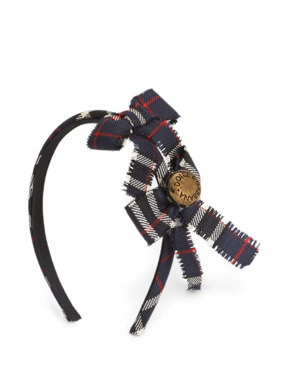 Dolce & Gabbana Kids Cerchietto tartan con applicazioni - Blu