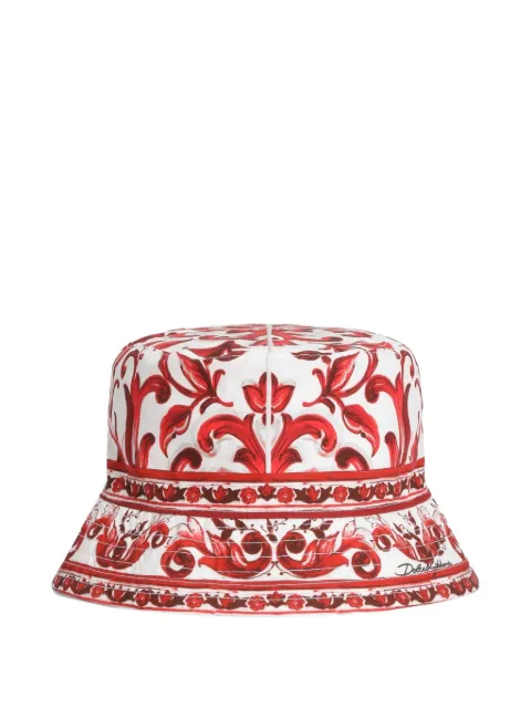 Dolce & Gabbana Kids Majolica-print poplin hat