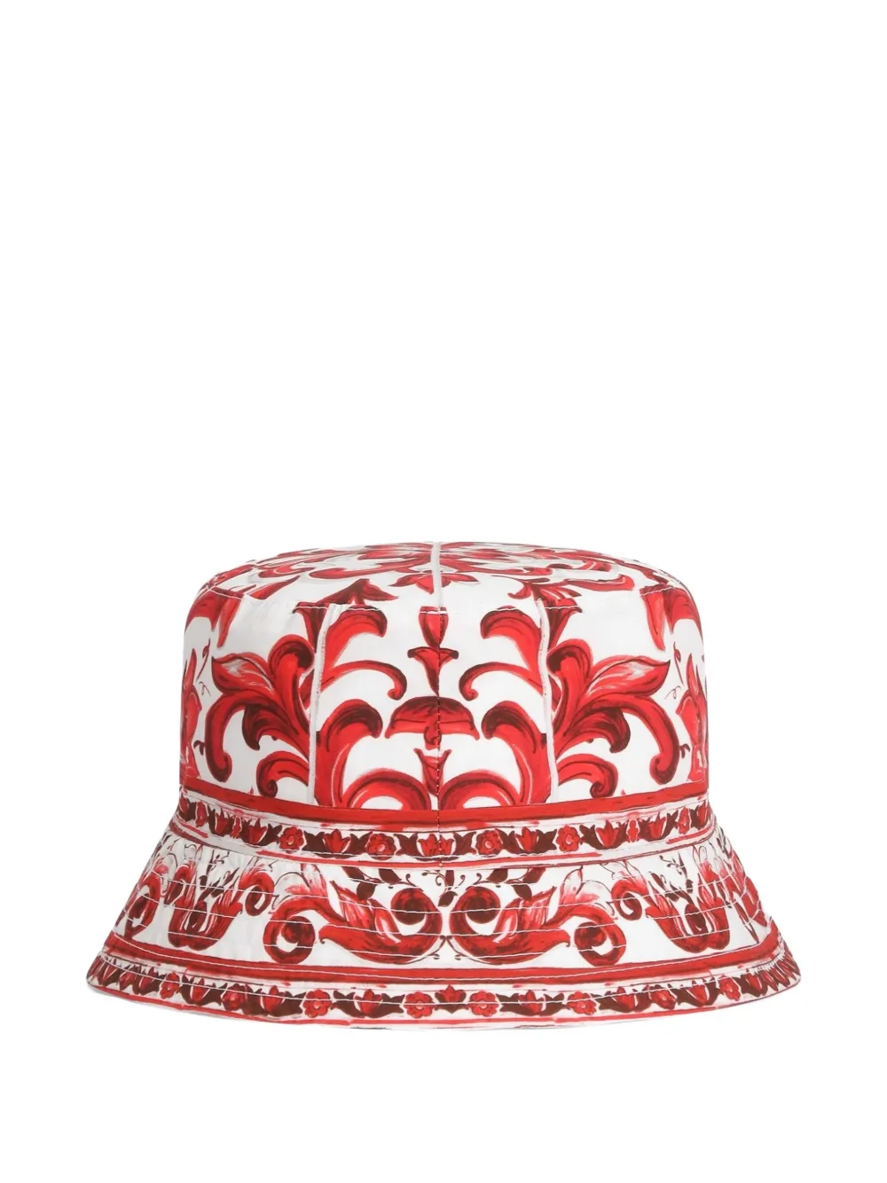 Dolce & Gabbana Kids Popeline hoed met Majolica-print Rood