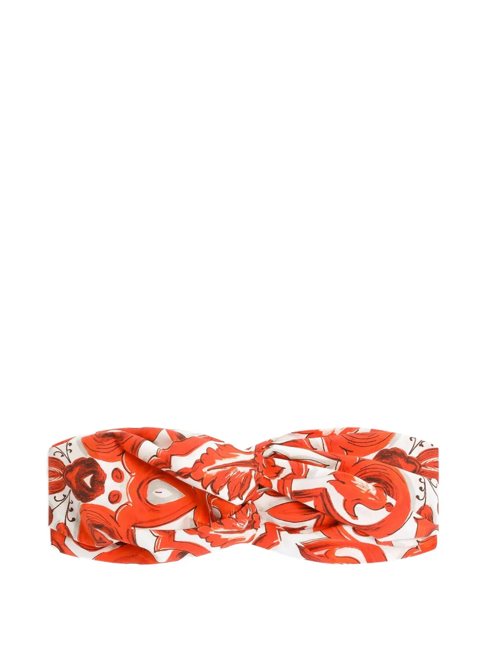 Dolce & Gabbana Kids Majolica-print poplin headband - Orange