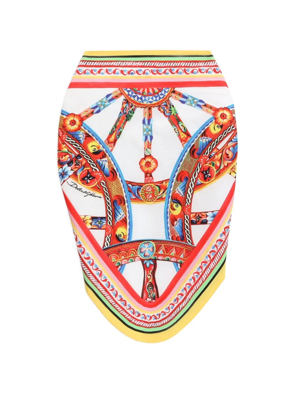 Dolce & Gabbana Kids bandana en popeline à imprimé Carretto - Blanc
