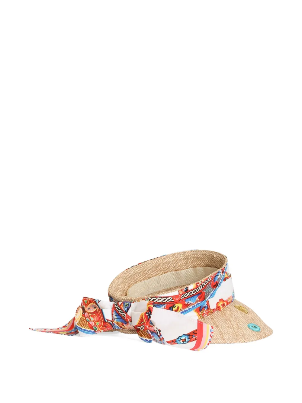 Dolce & Gabbana Kids Raffia hoed met Carretto-print band Beige
