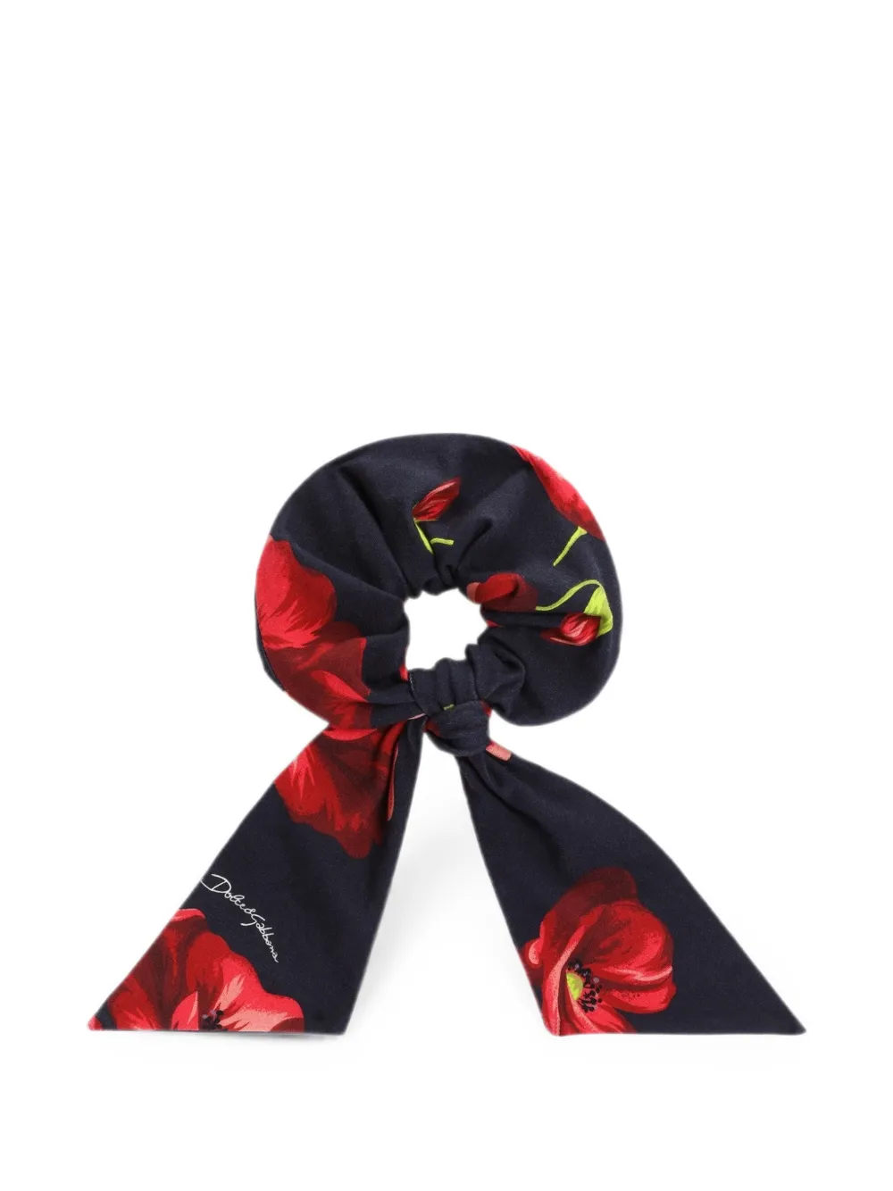 Dolce & Gabbana Kids Haargummi mit Mohn-Print - Schwarz