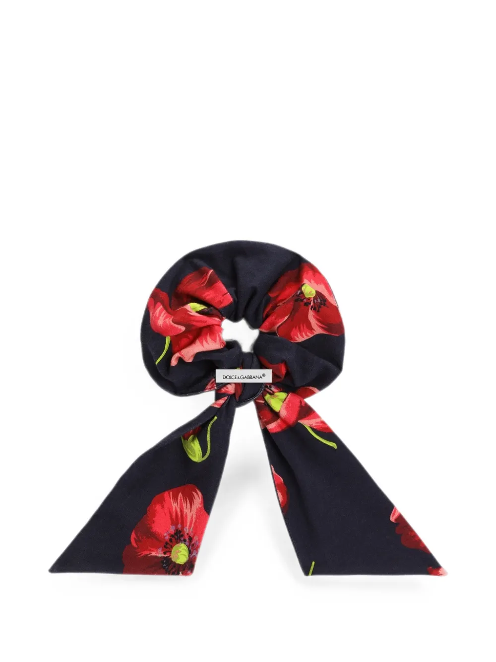 Dolce & Gabbana Kids Scrunchie met klaprozen-print Zwart