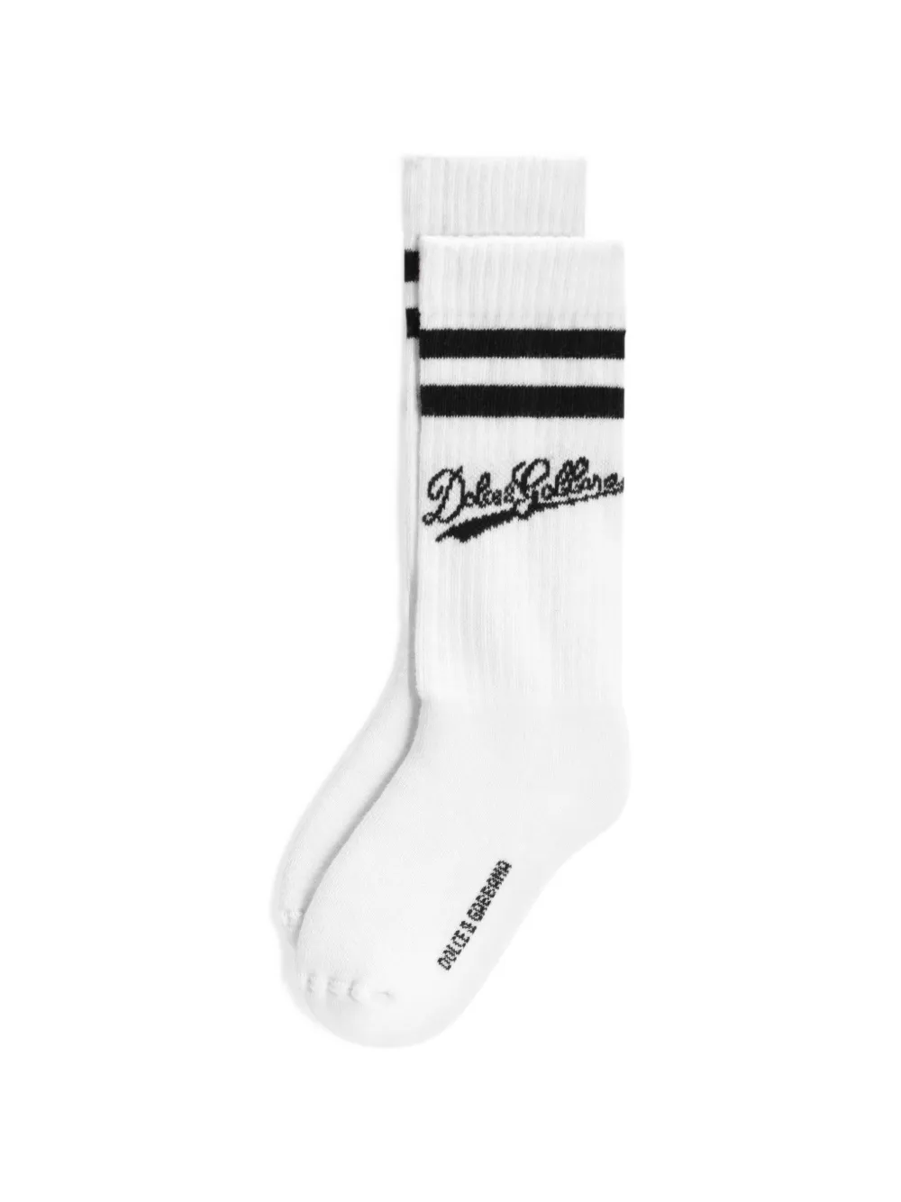 Dolce & Gabbana Kids Calzini in cotone con logo - Bianco