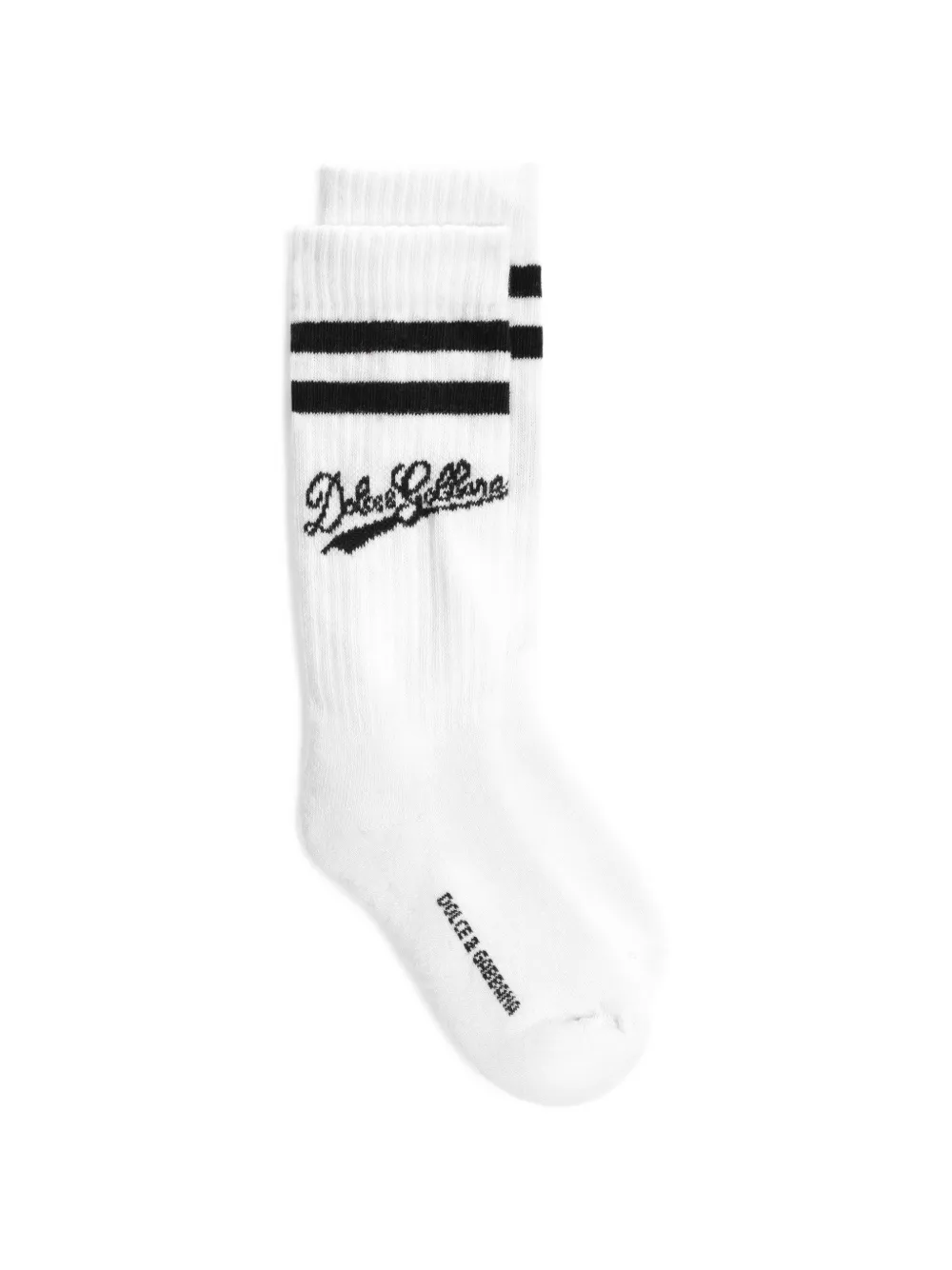 Dolce & Gabbana Kids Katoenen sokken met logo Wit