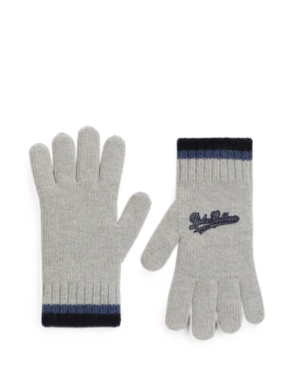 Dolce & Gabbana Kids Gebreide handschoenen met logo Grijs