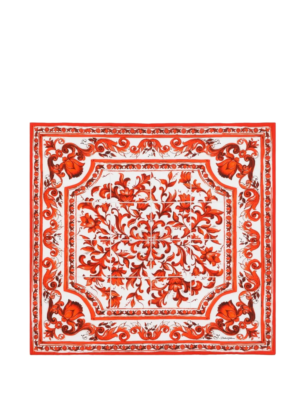 Dolce & Gabbana Kids Majolica-print cotton blanket - Bianco