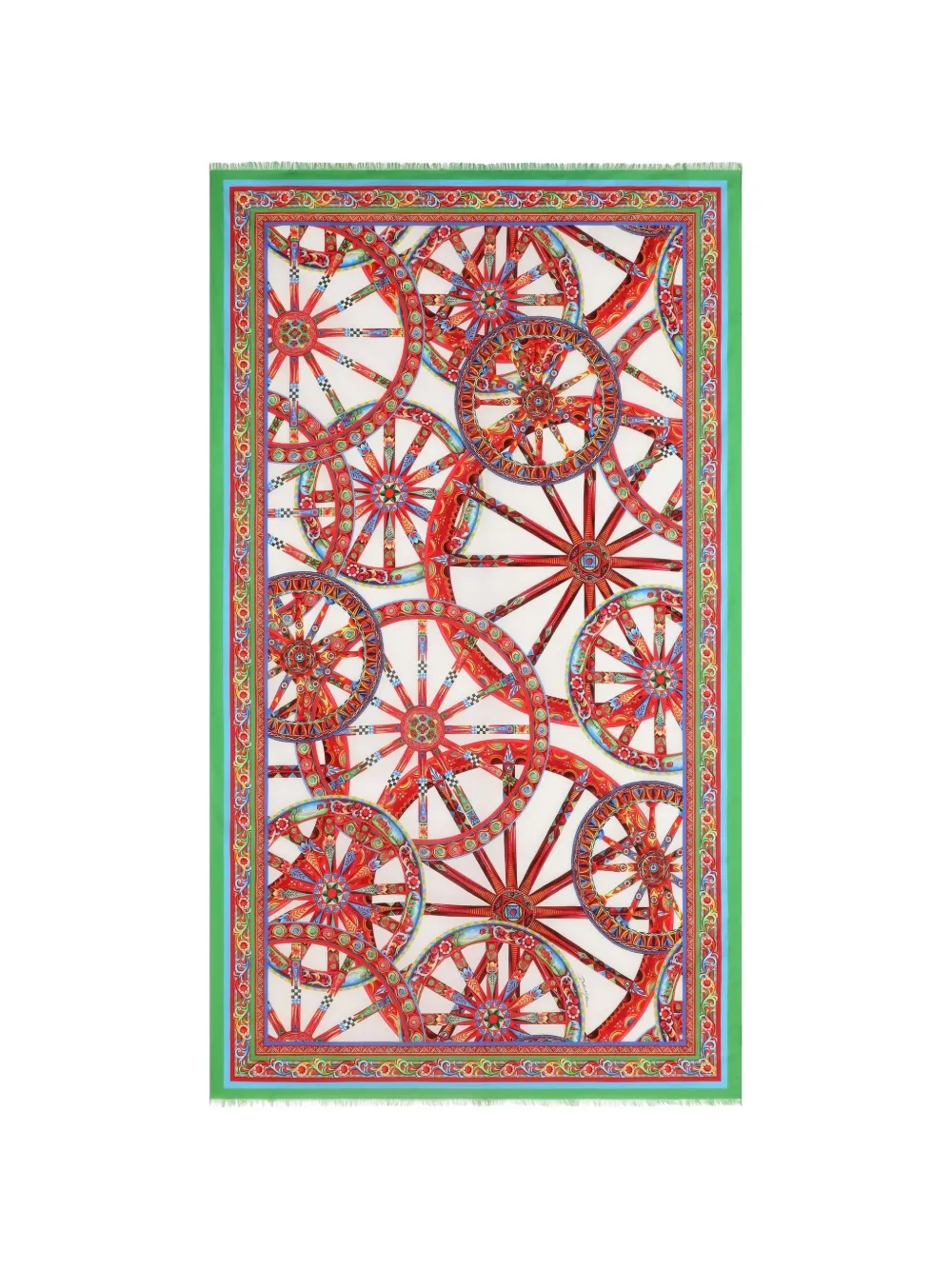 Dolce & Gabbana Baumwollsarong mit Carretto-Print - Weiß