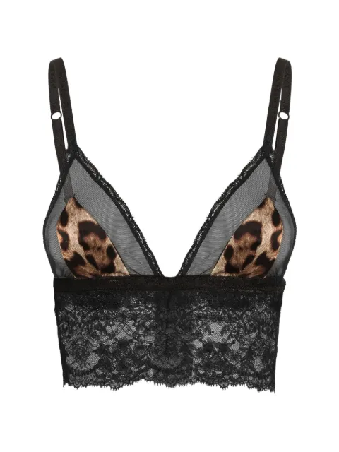 Dolce & Gabbana leo-print satin bra
