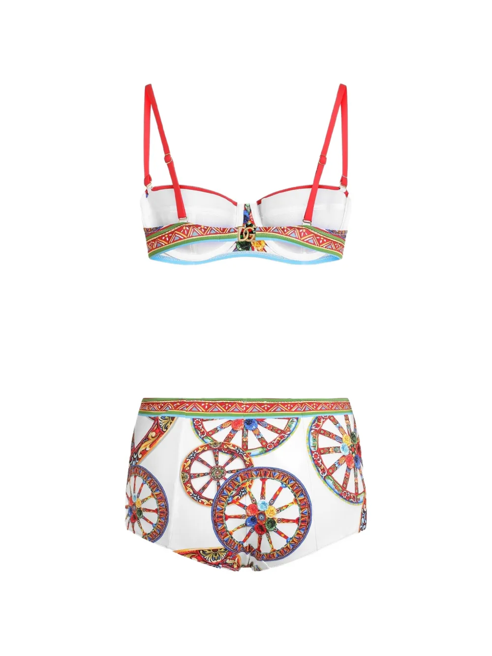 Dolce & Gabbana Balconette bikini met Carretto-print Wit