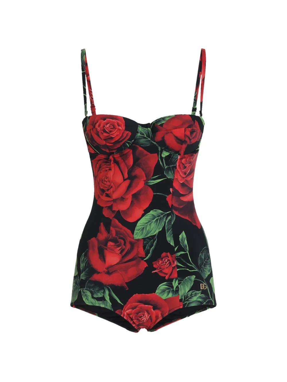 Dolce & Gabbana Balconette Badeanzug mit Rosenprint - Rot