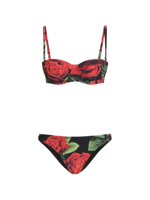 Dolce & Gabbana rose-print Balconette bikini