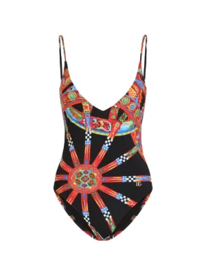 Dolce & Gabbana プランジネック ワンピース水着 | ホワイト | FARFETCH JP