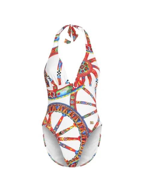 Dolce & Gabbana Carretto-print one-piece swimsuit