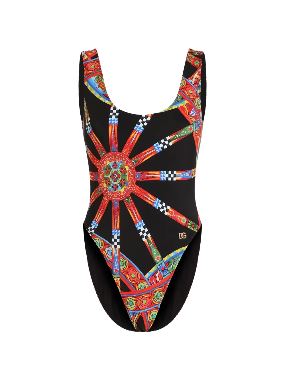 Dolce & Gabbana Costume intero con stampa Carretto - Nero