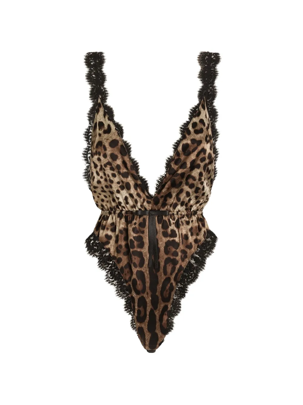 Dolce & Gabbana Satijnen body met luipaard-print Beige