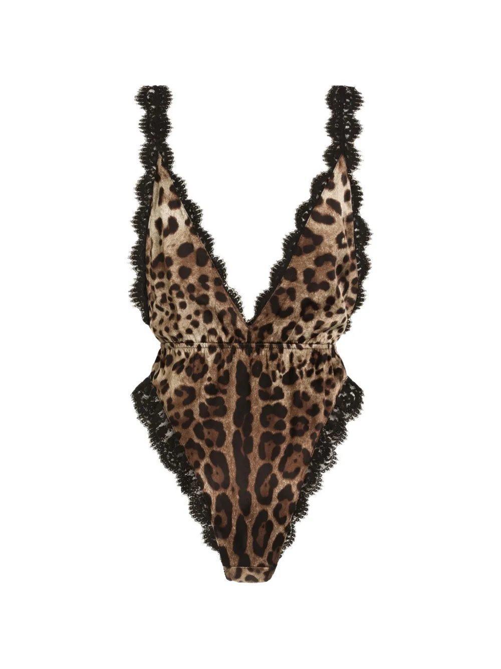 Dolce & Gabbana Satin-Body mit Leoparden-Print - Nude