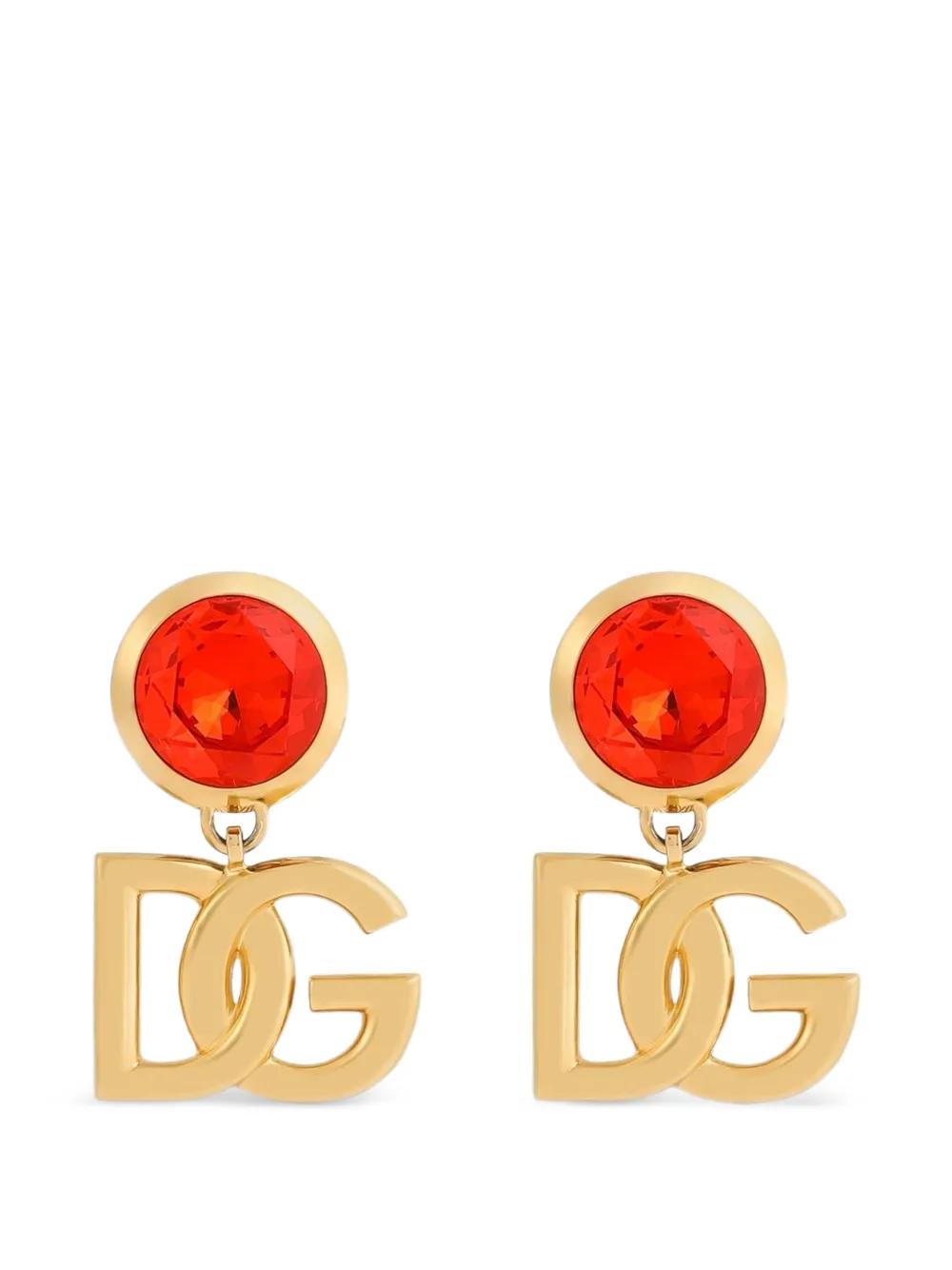 Dolce & Gabbana clip earrings with logo - Gold