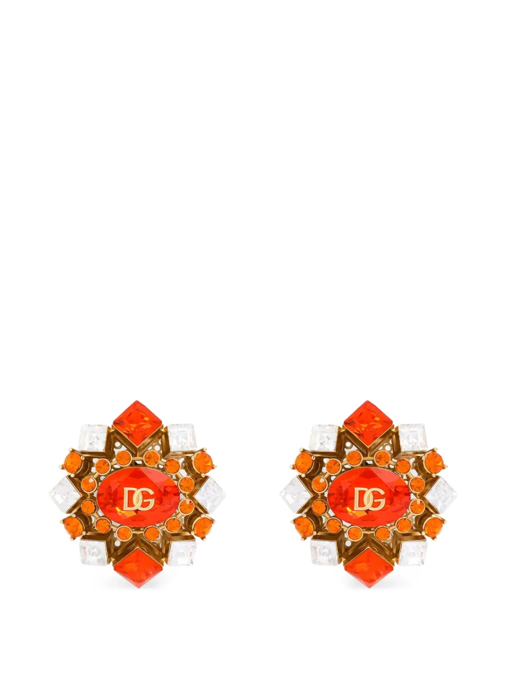 Dolce & Gabbana Orecchini a clip con strass - Oro
