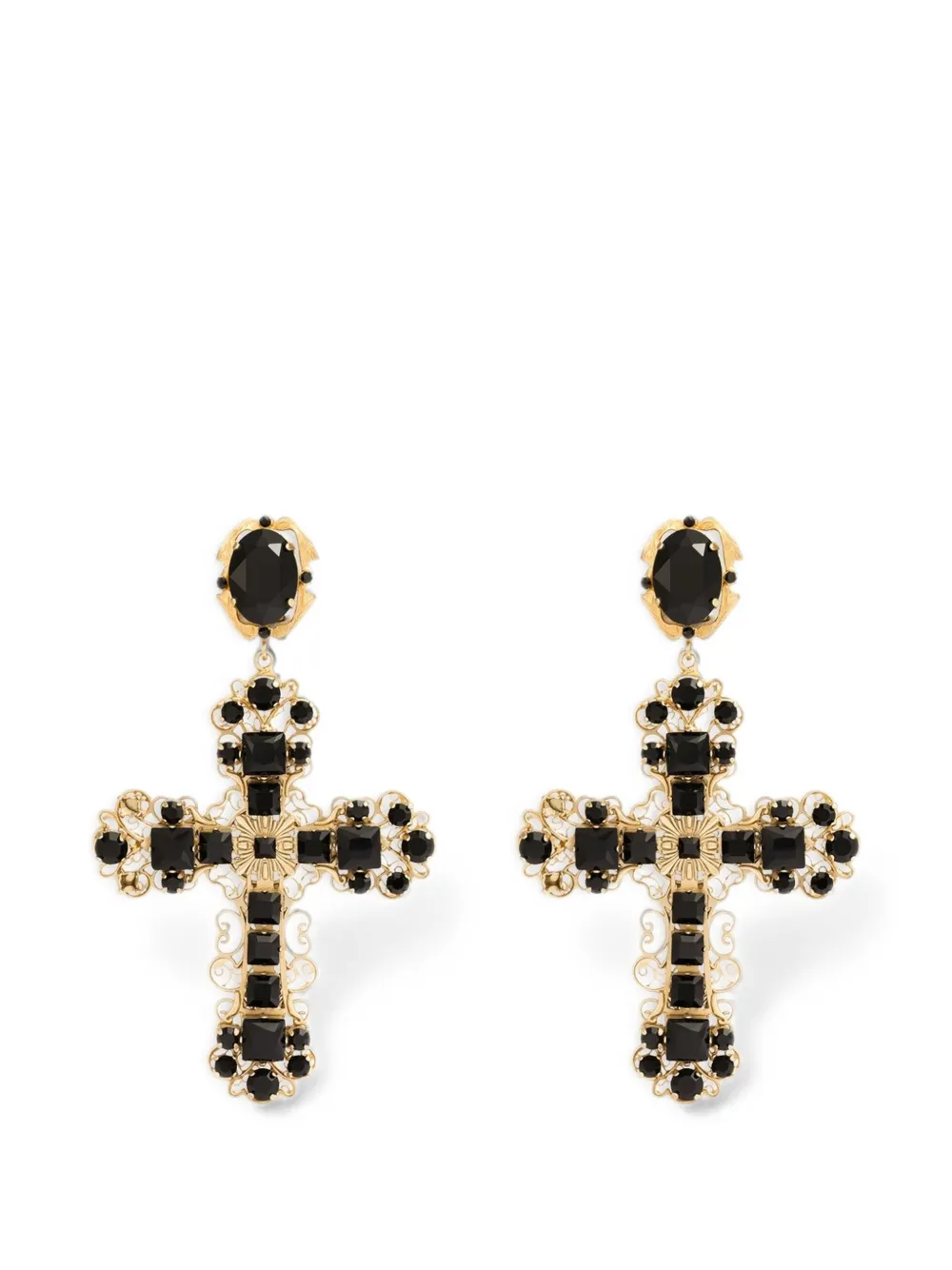 Dolce & Gabbana Ohrclips mit Kreuzen - Gold