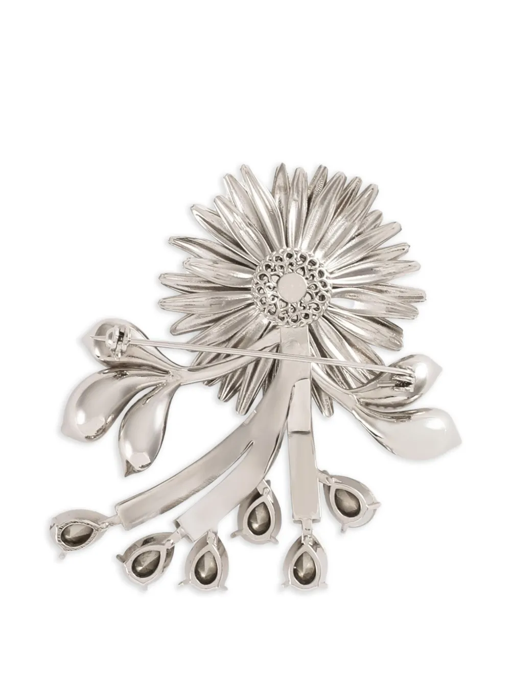  Dolce & Gabbana Broche Floral Con Strass - Plateado 