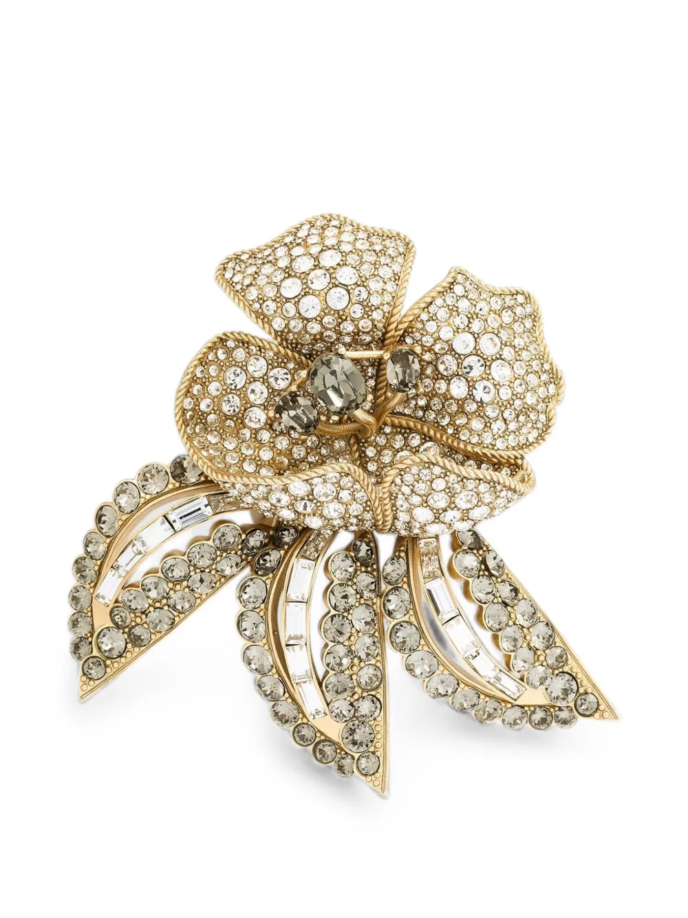 Dolce & Gabbana Blumenbrosche mit Strass - Gold