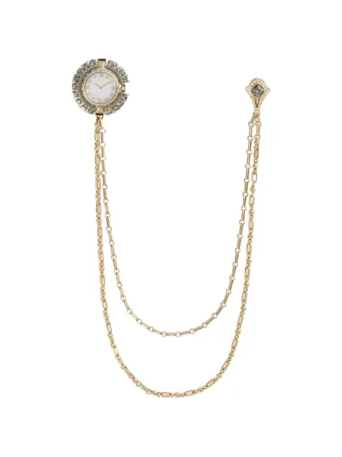 Dolce & Gabbana watch brooch with rhinestones