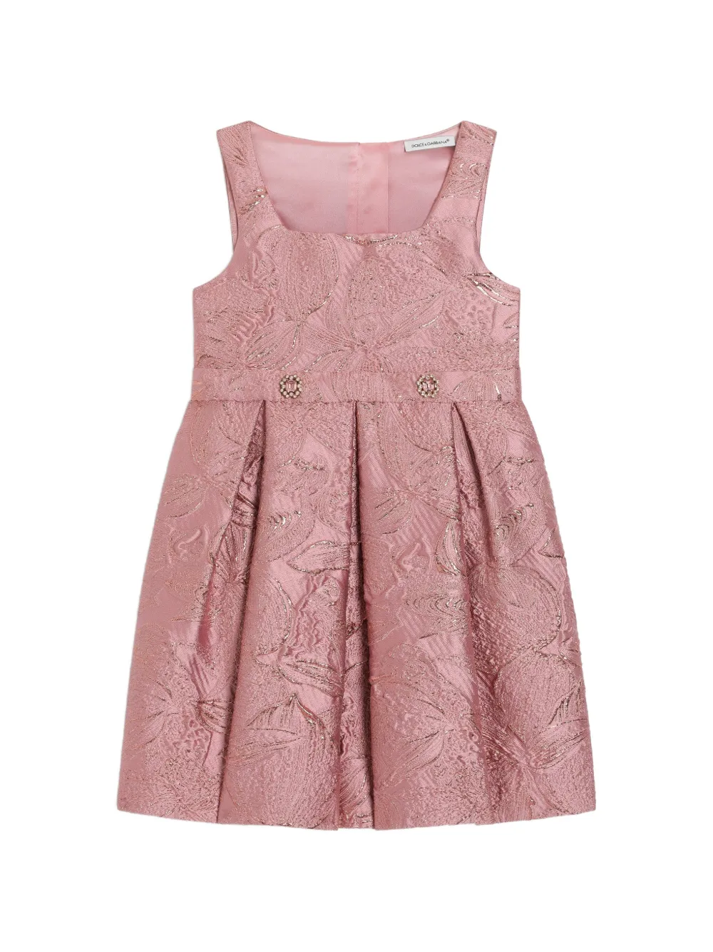 Dolce & Gabbana Kids lamé brocade dress - Rosa
