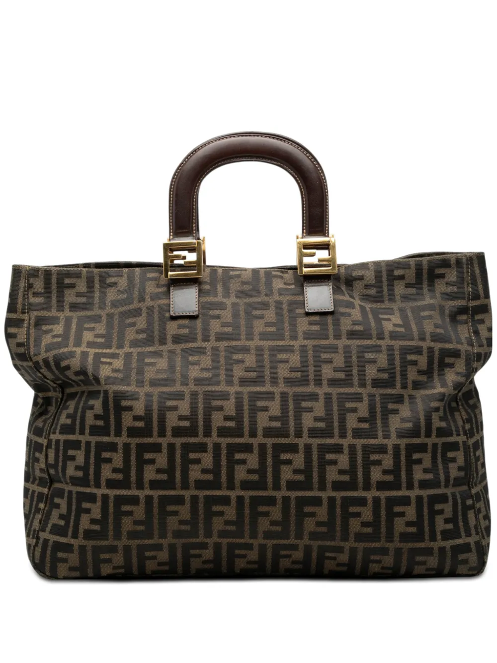 Fendi Pre-Owned 2000-2010 Large Zucca Canvas Twins tote bag - Marrone