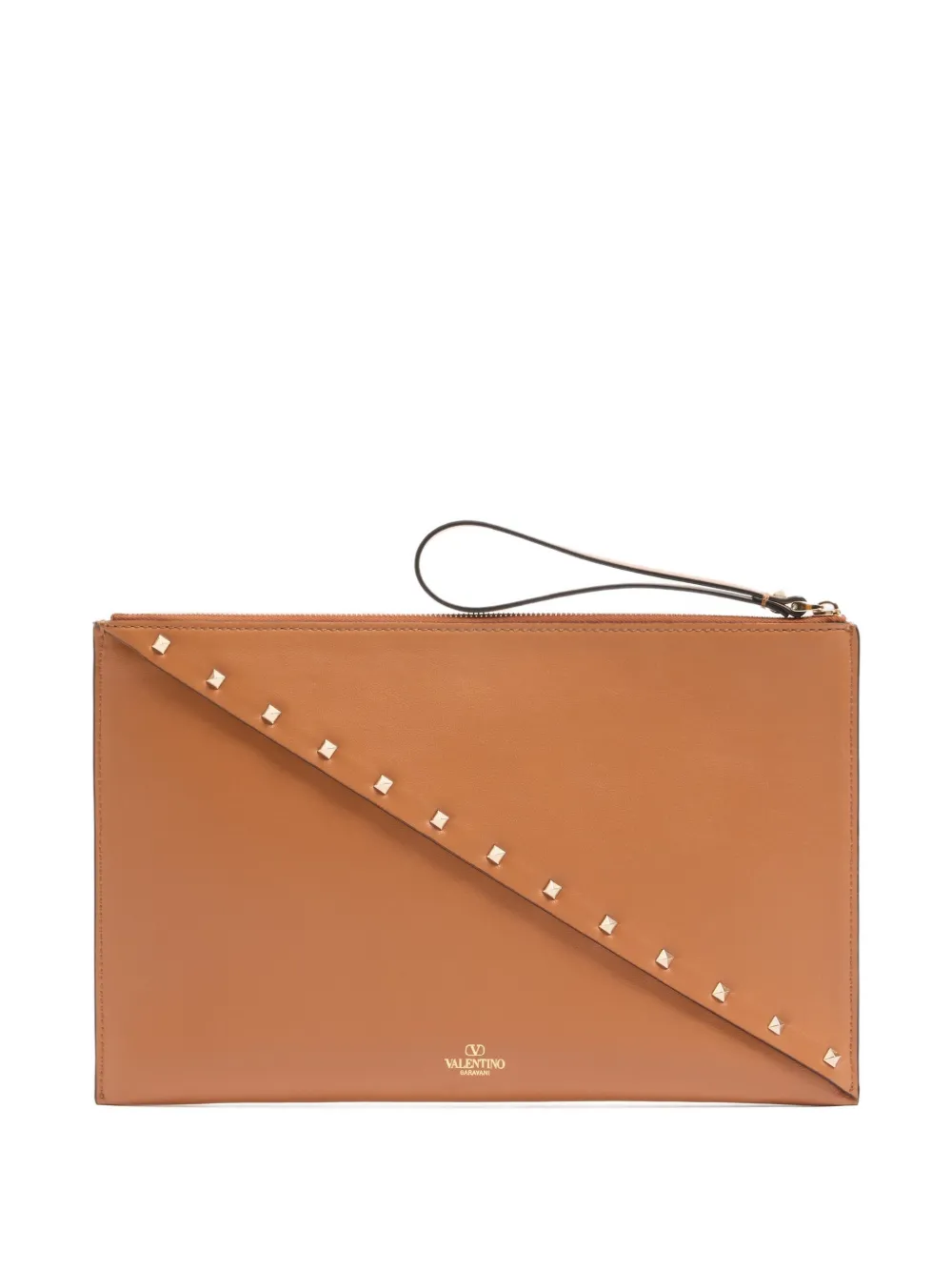 Valentino Garavani Rockstud Wispy leren buidel Bruin