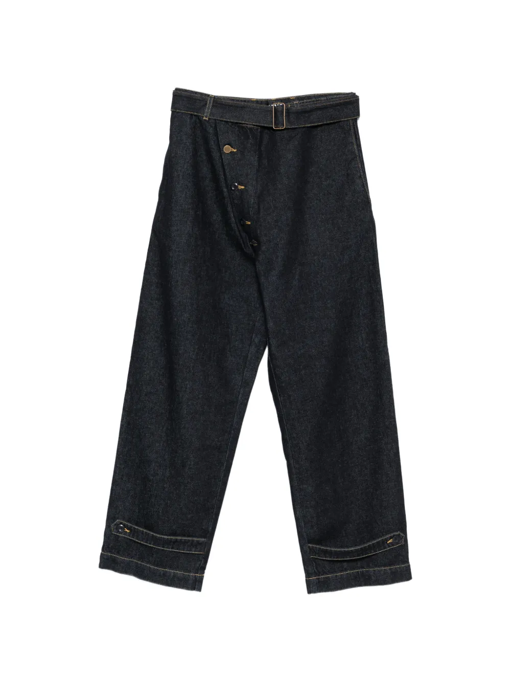 CULTURA asymmetric-fastening buttoned-cuff jeans - Blu