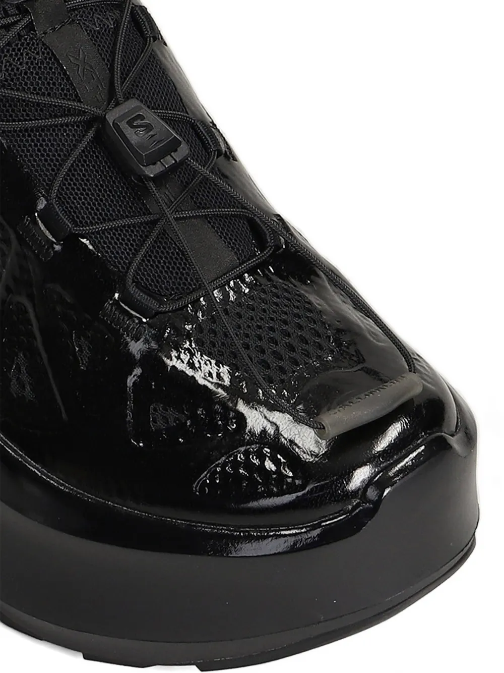 Comme Des Garçons patent-finish chunky-sole sneakers Zwart