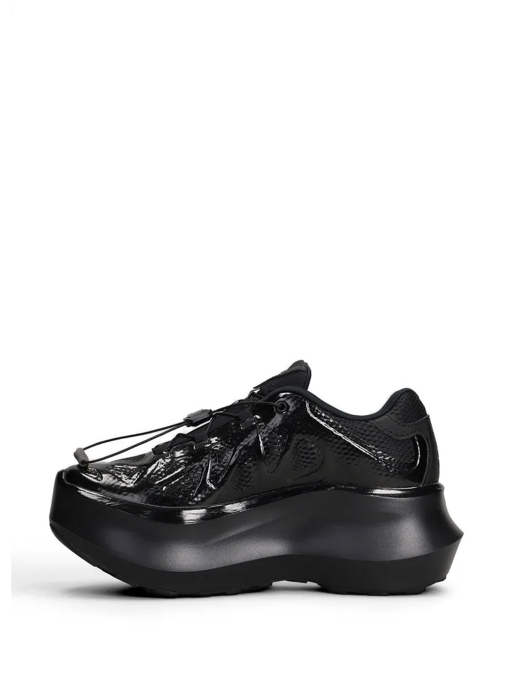 Comme Des Garçons patent-finish chunky-sole sneakers Zwart
